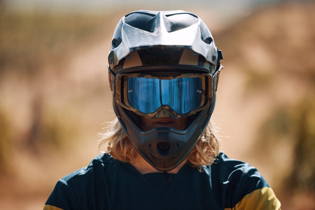 motorcycle helmets enduro lady wearing a helmet